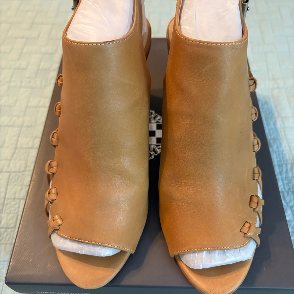 Vince Camuto Tan Leather Mules
